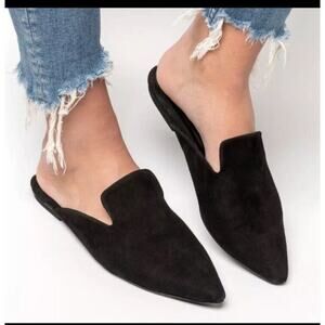 Elegant Black Suede Mules